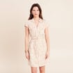 Robe droite zipp&eacute;e beige femme