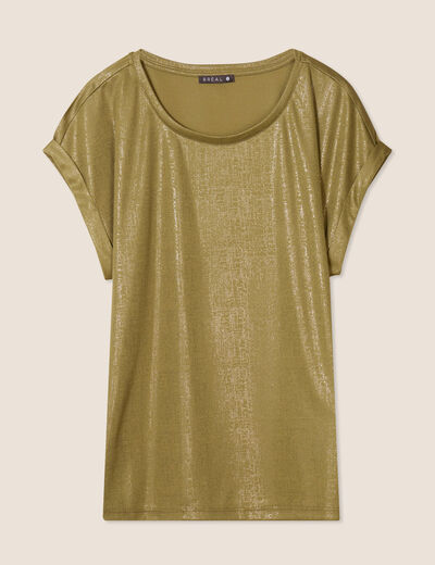 T-shirt manches courtes vert kaki femme
