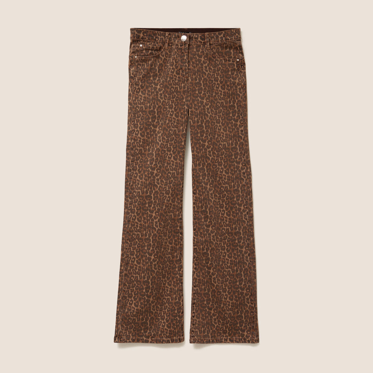 Pantalon magique L'Unique coupe bootcut marron cognac femme