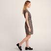 Robe droite zippée ceinturée noir femme
