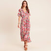 Robe longue portefeuille multicolore femme