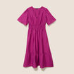 Robe &eacute;vas&eacute;e col v longueur genou violet clair femme