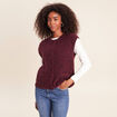 Gilet col rond bordeaux femme
