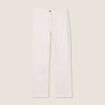 Pantalon droit velours ivoire femme