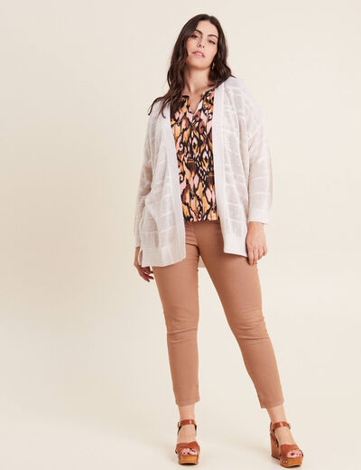 Pantalon léger taille standard 7/8ème marron femme