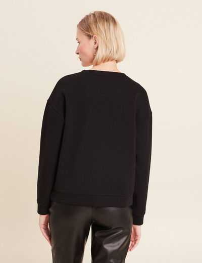 Sweat manches longues sequins noir femme