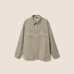 Chemise ample en velours milleraie vert clair femme