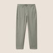 Pantalon large 7/8&egrave;me doubl&eacute; aspect lin vert clair femme