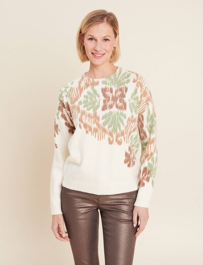 Pull manches longues beige femme