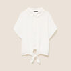 Chemise manches courtes fluide ecru femme