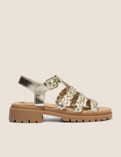 Sandales couleur or femme