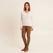 T-shirt manches longues ecru femme creme femme