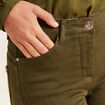 Jean magique ajusté taille standard vert kaki femme