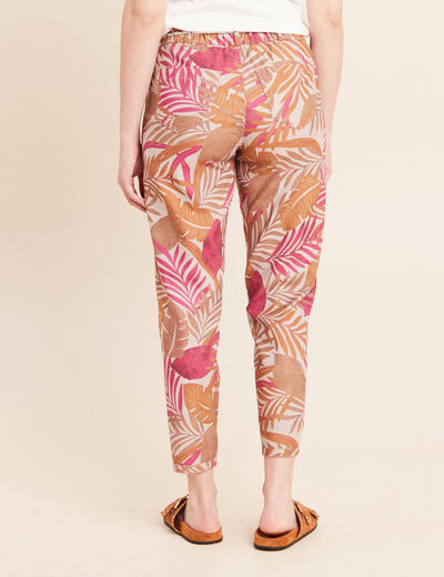 Pantalon droit r&eacute;versible marron femme