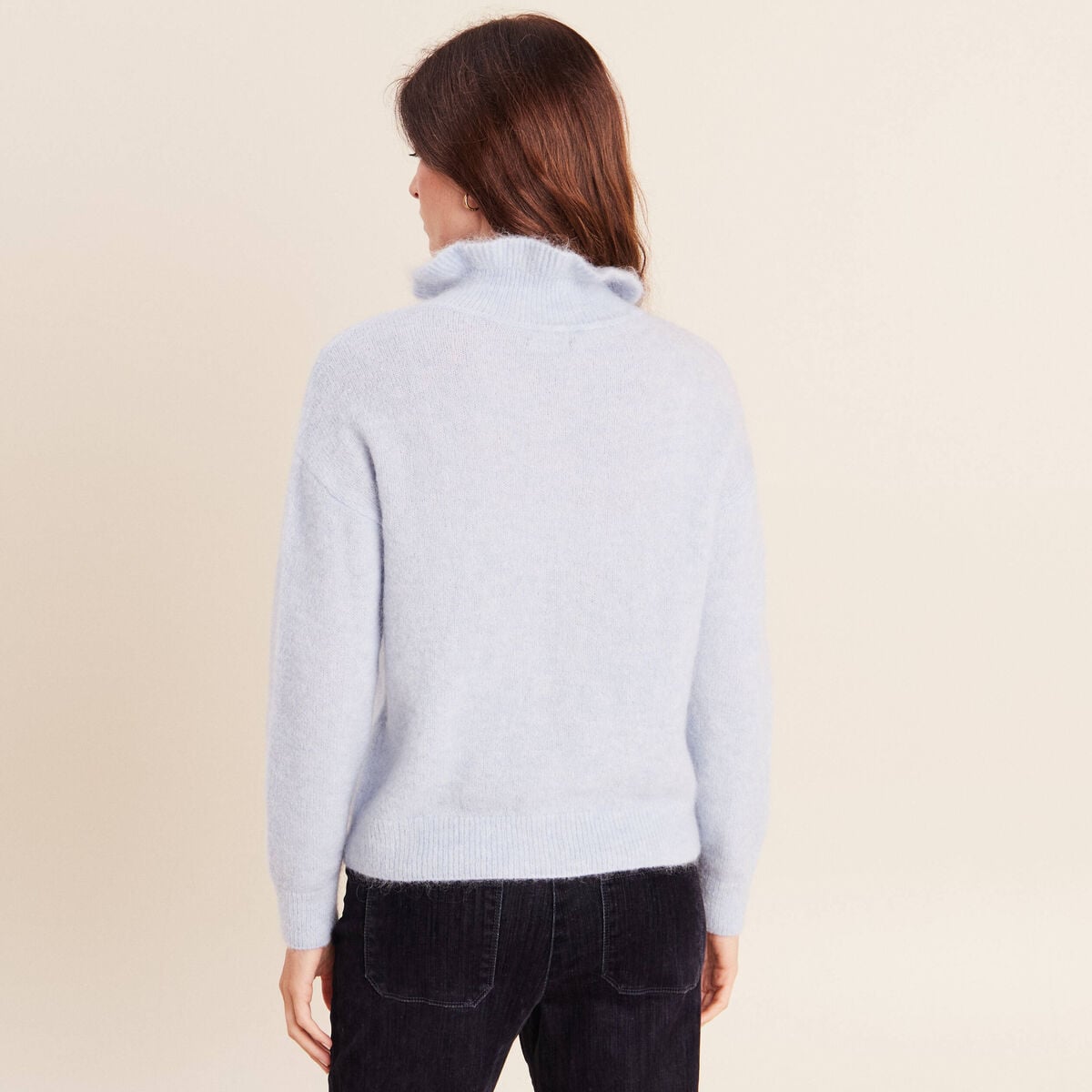 Pull col montant denim snow gris femme
