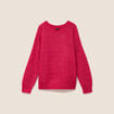 Pull droit col rond manches longues rose femme