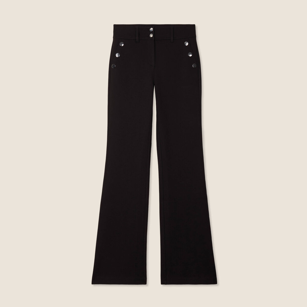 Pantalon bootcut à pont noir femme