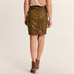 Jupe droite r&eacute;versible couleur bronze femme
