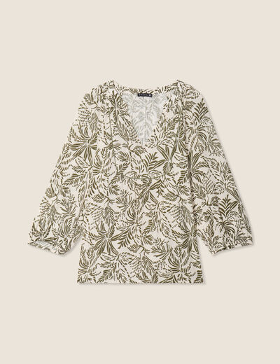 Blouse manches 3/4 ecru femme