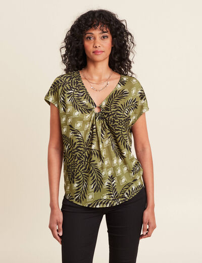T-shirt manches courtes vert femme