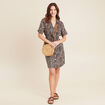 Robe droite ceinturée noir femme