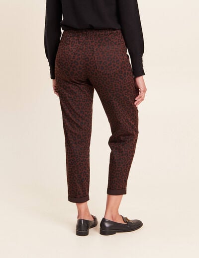 Pantalon coupe mom 7/8&egrave;me marron femme