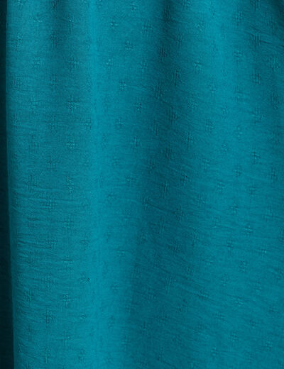 Robe évasée taille smockée vert femme