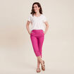 Pantacourt ajusté taille haute rose fushia femme
