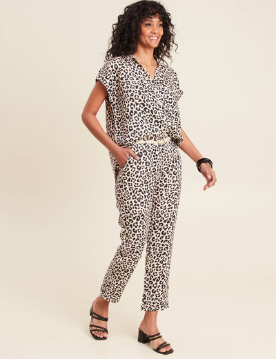Pantalon à ceinture sable femme