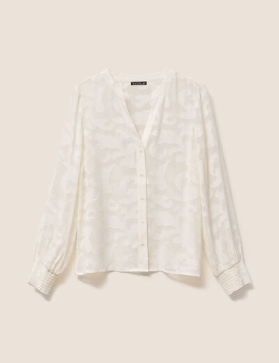 Chemise ample manches longues ecru femme