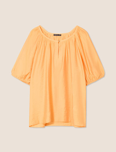 Blouse manches 3/4 orange clair femme