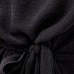 Robe longue droite ceinturée noir femme