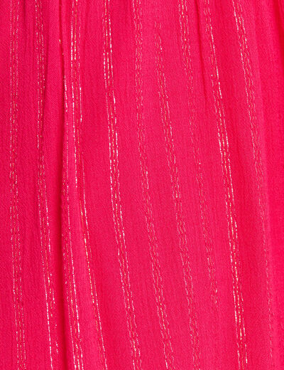 Robe longue droite fluide rose fushia femme