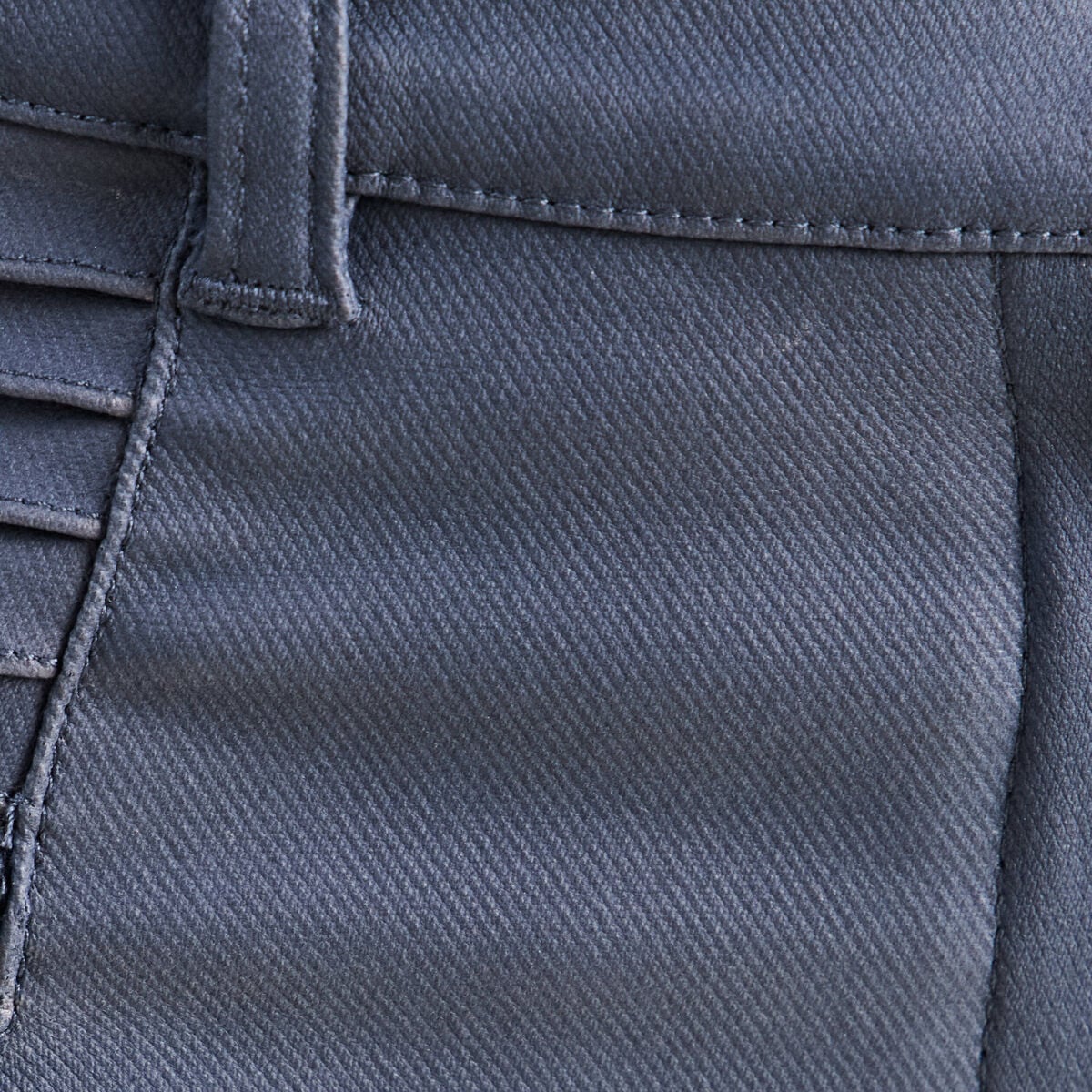 Pantalon enduit ajust&eacute; taille bascul&eacute;e bleu fonc&eacute; femme
