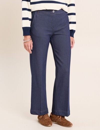 Jean large 7/8&egrave;me denim brut femme