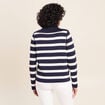 Gilet r&eacute;versible en maille bleu femme