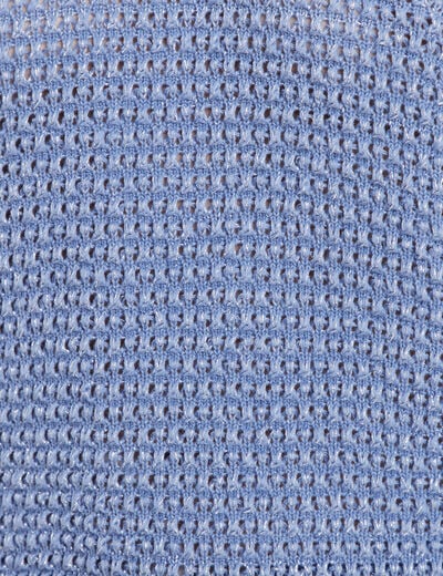 Pull manches longues col en V bleu ciel femme