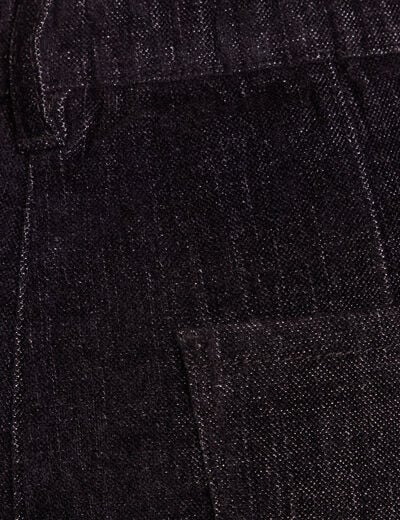 Jean taille haute en velours denim brut femme