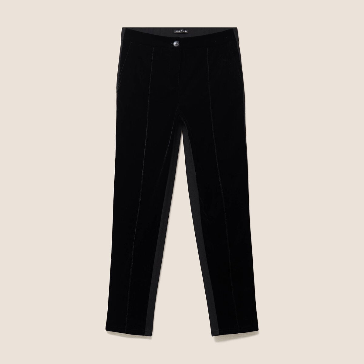 Pantalon droit 7/8&egrave;me taille standard noir femme