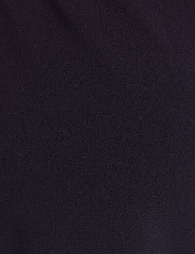 Pantalon coupe large &agrave; pont bleu fonc&eacute; femme