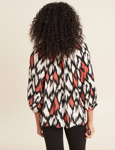Blouse manches 3/4 orange femme