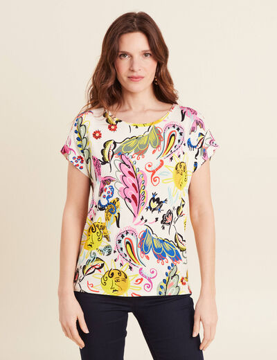 T-shirt manches courtes multicolore femme