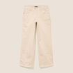 Pantalon 7/8&egrave;me coupe large ivoire femme