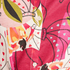 Chemise fluide manches courtes rose femme