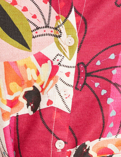Chemise fluide manches courtes rose femme