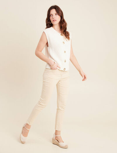 Gilet sans manches ecru femme