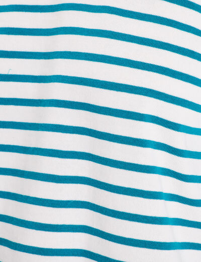 T-shirt manches 3/4 vert canard femme