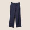Pantalon large taille haute denim stone femme