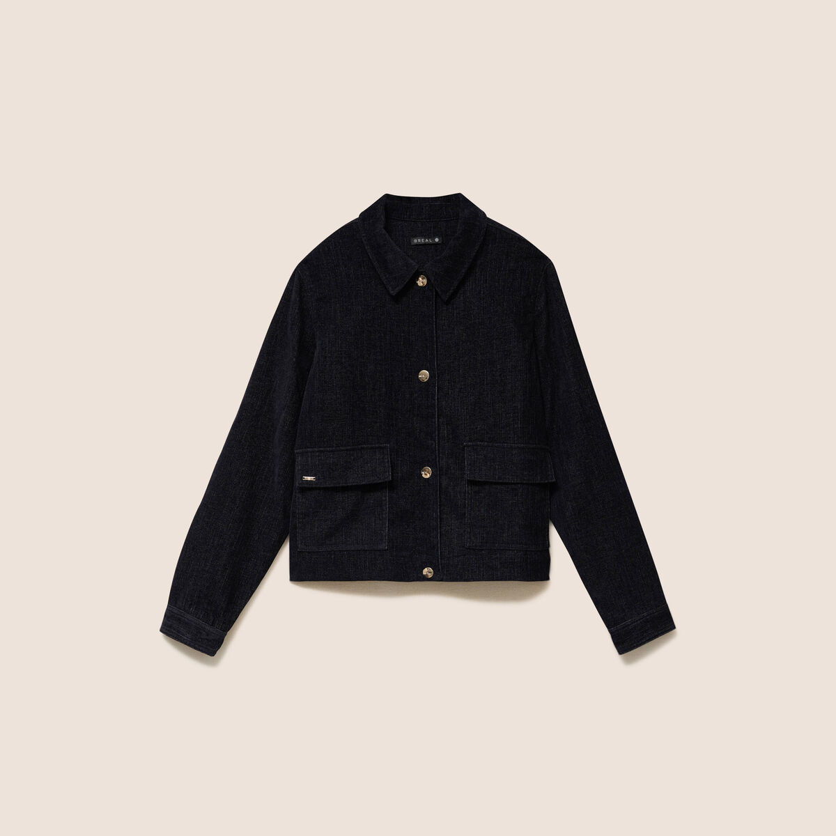 Veste courte droite denim brut femme