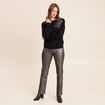 Pull col montant manches longues strass noir femme
